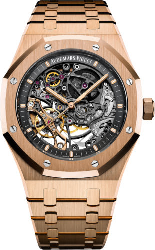 Royal Oak Double Balance Wheel Openworked Rose Gold Skeleton Dial 41mm