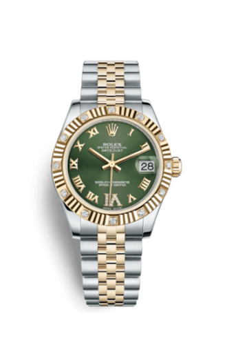 Datejust 31 Rolesor Fluted Diamond / Jubilee / Olive Roman