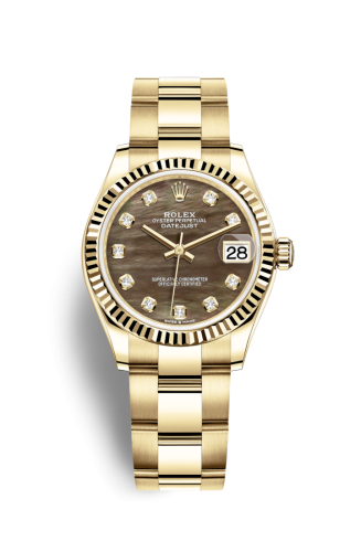 Datejust 31 Yellow Gold / Fluted / Black MOP / Oyster