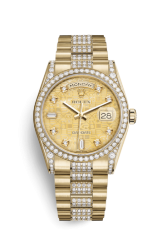 Day-Date 36 Yellow Gold Diamonds / President Diamonds / Champagne Computer