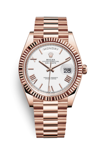 Day-Date 40 Everose / White – Roman