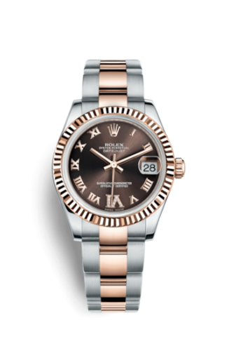 Datejust 31 Rolesor Everose Fluted / Oyster / Chocolate Roman