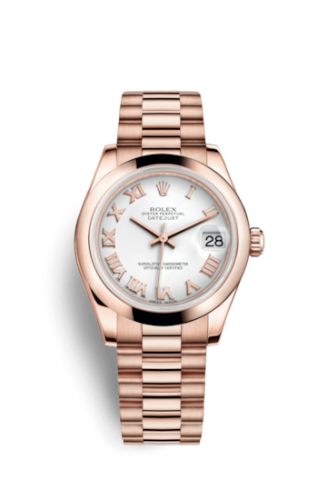 Datejust 31 Everose Domed / President / White Roman