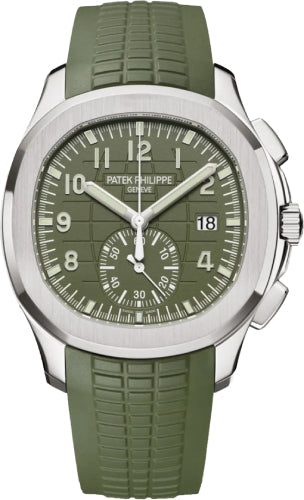 Aquanaut Chronograph 42.2mm White Gold Khaki Green Dial
