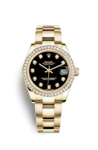 Datejust 31 Yellow Gold Diamond / Oyster / Black Diamond