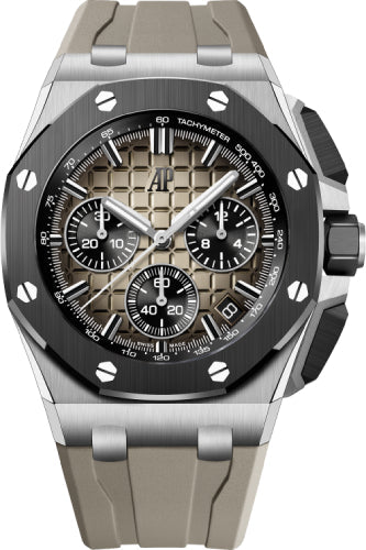 Royal Oak Offshore 43mm Chronograph Stainless Steel Ceramic Taupe Brown Dial