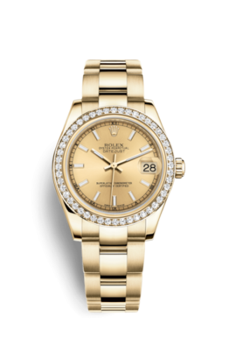 Datejust 31 Yellow Gold Diamond / Oyster / Champagne