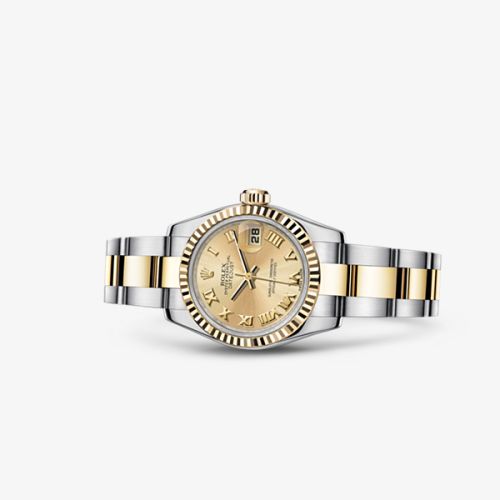Lady-Datejust 26 Rolesor Fluted Champagne Oyster