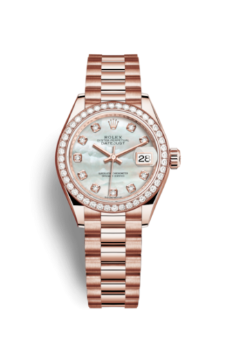 Lady-Datejust 28 Everose Diamond / President / MOP