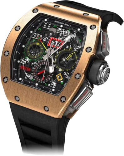 Automatic Flyback Chronograph Dual Time Zone 50mm Rose Gold Openworked Dial RM11-02
