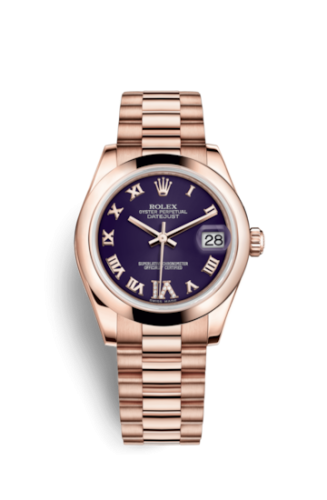 Datejust 31 Everose Domed / President / Purple Roman
