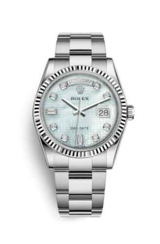 Day-Date 36 White Gold Fluted / Oyster / Oxford MOP