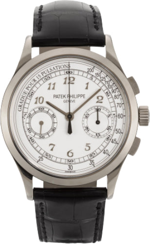 Complications Chronograph 39.4mm Silver White Arabic White Gold Manual