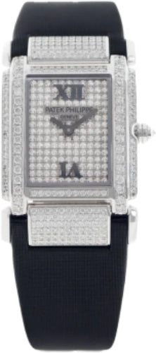 Twenty~4 Ladies Medium 31 x 30mm Baguette Diamond Roman White Gold Diamond Set…