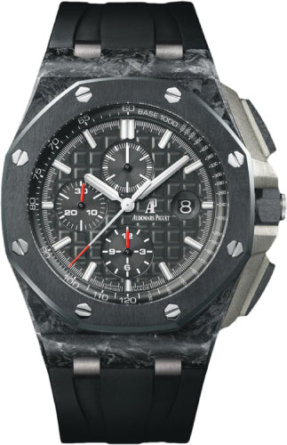 Royal Oak Offshore Tourbillon Chronograph 44mm Black Index Forged Carbon Rubber