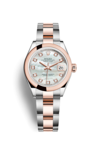 Lady-Datejust 28 Rolesor Rose Domed / Oyster / MOP