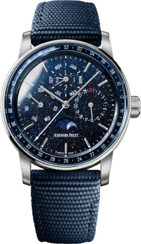 Code 11.59 Perpetual Calendar White Gold Blue Aventurine Dial 41mm