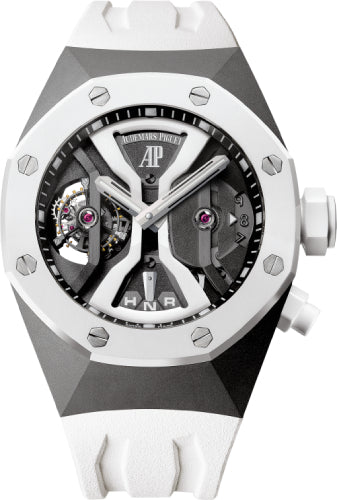 Royal Oak Concept Gmt Tourbillon 44mm Openworked White Ceramic Titanium Rubber