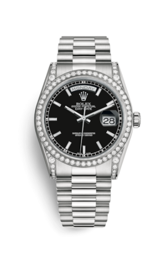 Day-Date 36 White Gold Diamonds / President / Black