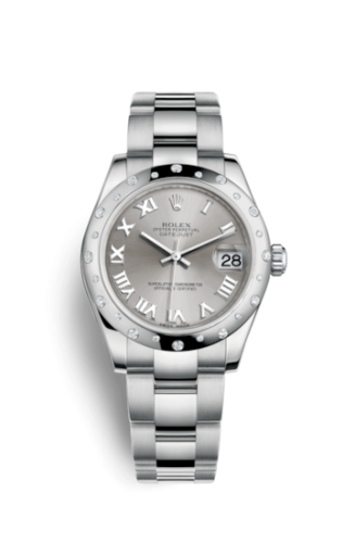 Datejust 31 Stainless Steel Domed Diamond / Oyster / Rhodium – Roman
