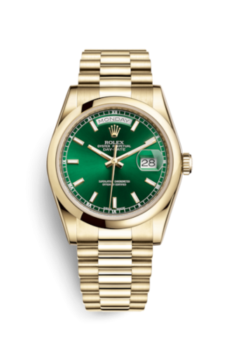 Day-Date 36 Yellow Gold Domed / President / Green