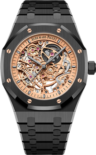 Royal Oak 41mm Double Balance Wheel Openworked Ceramic Pink Gold-Toned Dial