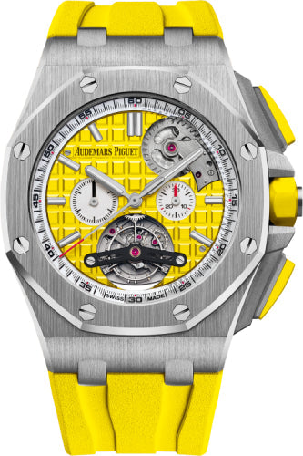 Royal Oak Offshore Tourbillon Chronograph Selfwinding Yellow Index Stainless Steel…