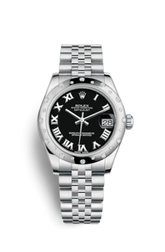 Datejust 31 Stainless Steel Domed Diamond / Jubilee / Black – Roman