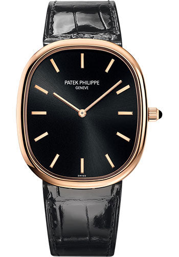 Golden Ellipse Rose Gold Ebony Black Sunburst Dial
