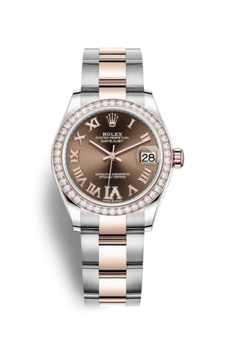 Datejust 31 Stainless Steel/ Rose Gold / Diamond / Chocolate – Roman / Oyster