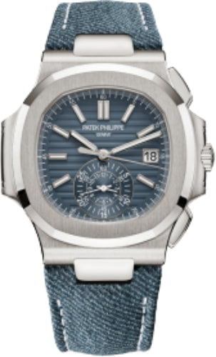 Nautilus Chronograph White Gold Blue-Gray Dial