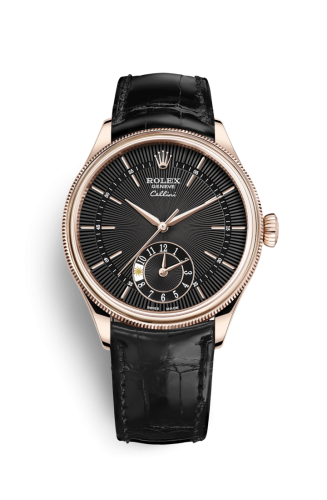 Cellini Dual Time Everose / Black / Alligator Black