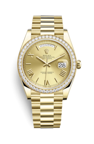Day-Date 40 Yellow Gold / Diamond / Champagne Roman