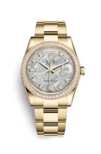 Day-Date 36 Yellow Gold Diamonds / Oyster / Meteorite