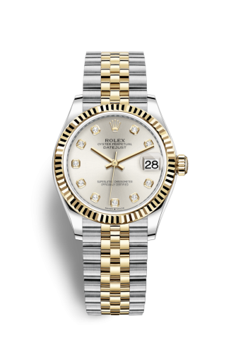 Datejust 31 Stainless Steel / Yellow Gold / Fluted / Silver – Diamond / Jubilee