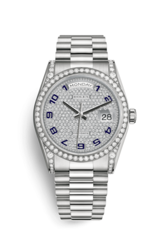 Day-Date 36 White Gold Diamonds / President / Paved Arabic