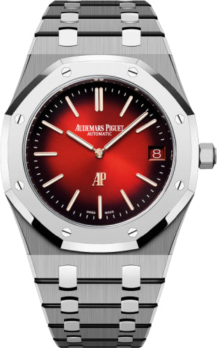Royal Oak 39mm Jumbo Extra-Thin Titanium/Metallic Glass Burgundy Dial