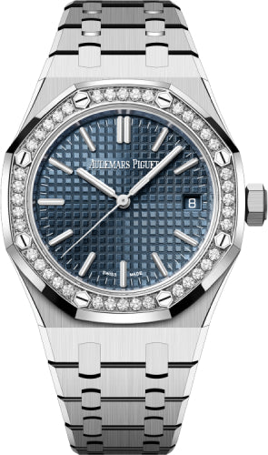 Royal Oak Selfwinding 50th Anniversary Stainless Steel 37mm Blue Dial Diamond Bezel