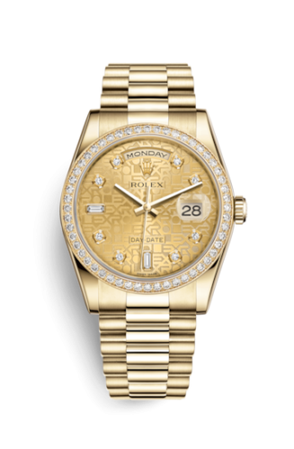 Day-Date 36 Yellow Gold Diamonds / President / Champagne Computer