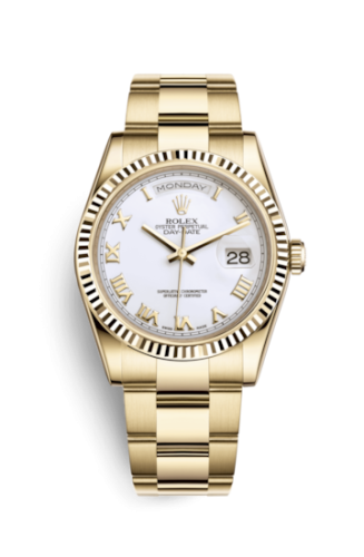 Day-Date 36 Yellow Gold / Oyster / White Roman