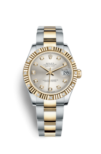 Datejust 31 Rolesor Yellow Fluted Diamond / Oyster / Silver Diamond