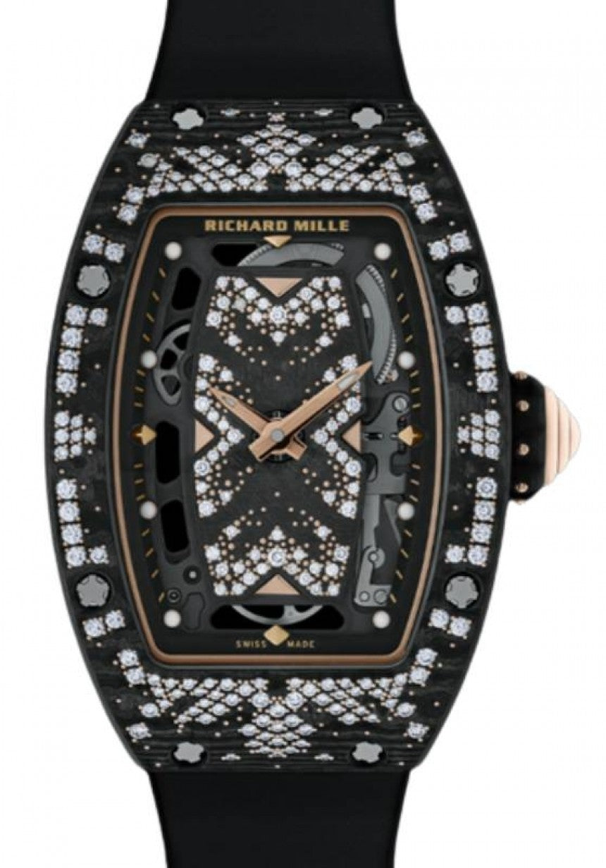 Automatic Winding Intergalactic Bright Night Carbon TPT Diamond Set Bezel RM 07-01…