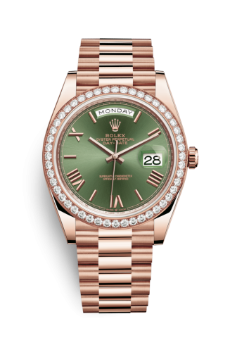 Day-Date 40 Everose / Diamond / Green – Roman