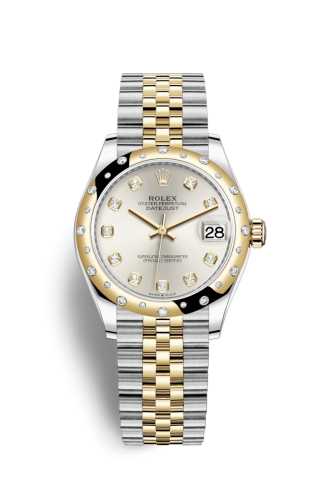 Datejust 31 Stainless Steel / Yellow Gold / Domed – Diamond / Silver – Diamond / Jubilee
