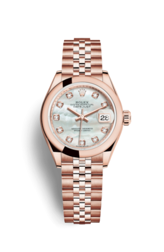 Lady-Datejust 28 Everose Domed / Jubilee / MOP