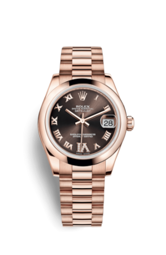 Datejust 31 Everose Domed / President / Chocolate Roman