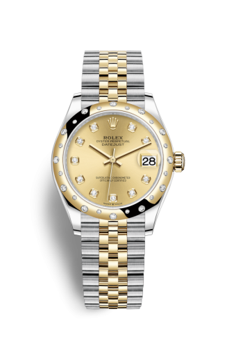Datejust 31 Stainless Steel / Yellow Gold / Domed – Diamond / Champagne – Diamond / Jubilee
