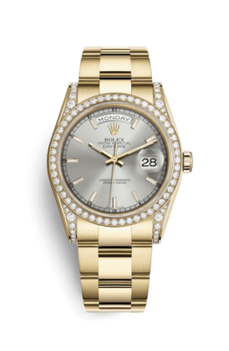 Day-Date 36 Yellow Gold Diamonds / Oyster / Silver Diamond