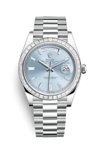 Day-Date 40 Platinum Baguette / Ice Blue Baguette