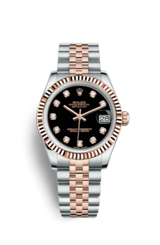 Datejust 31 Rolesor Everose Fluted / Jubilee / Black Diamond
